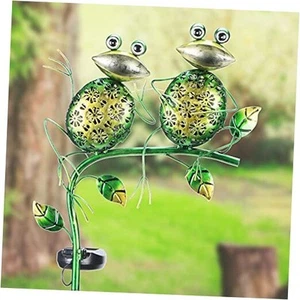 Outdoor Solar Garden Decorative Frog Lights, Waterproof LED Metal Stake Yard - Picture 1 of 7