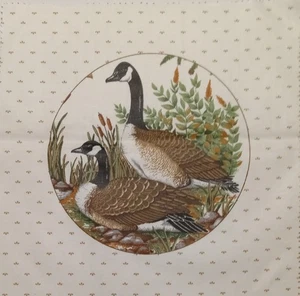 #2 ~ Cranston ~ Spiel Vögel ~ Bild Patch Kreise ~ "Kanadische Gänse" ~ Baumwollstoff braun - Bild 1 von 3