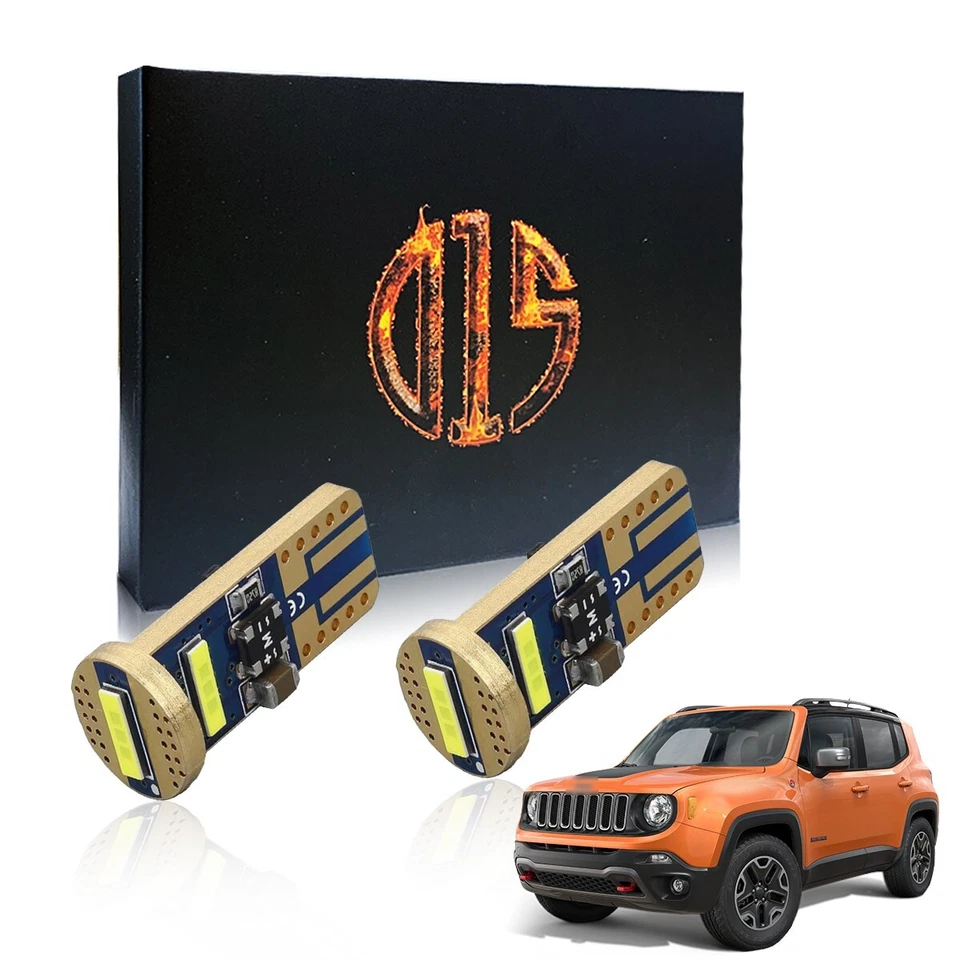 2 x Bombilla LED blanca T10 194 W5W matrícula para Jeep Renegade 2015-2022 Foto 1 de 4