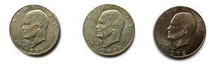 Lot of 3 1776-1976 Eisenhower Liberty Bell Silver Dollar US Bicentennial coins - Bild 1 von 2