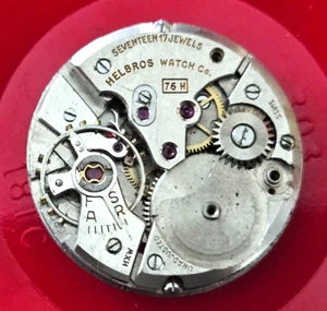 VINTAGE~HELBROS 76H~17J SWISS WATCH MOVEMENT - Picture 1 of 2