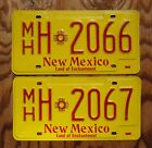 NEW MEXICO License Plate Plates LOT OF 2 - Sequential Numbers # 2066 & 2067