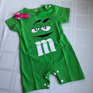 New Baby M short green rompers unisex 12-18 months - Picture 1 of 11