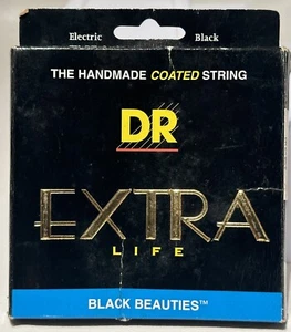 DR BKE-9 Black Beauties Coated Electric Guitar Strings Gauges 9-11-16-24-32-42 - Picture 1 of 3
