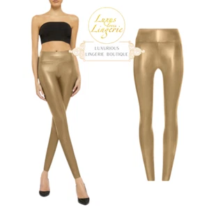 EDIE FORMING LEGGINGS Wolford 38 S cafe au lait creme Formende Hose Lederimitat - Bild 1 von 5