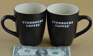 2 STARBUCKS BROWN COFFEE MUG CUP SET CHOCOLATE 12oz 2008 FREE PRIORITY SHIPPING - Picture 1 of 8