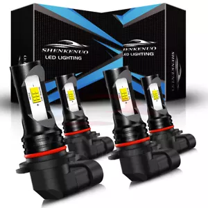 9005 9006 LED Combo Headlight Light Kit High and Low Beam Bulb 6000K Xenon White - Picture 1 of 12