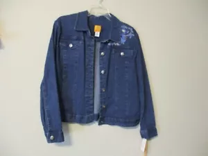 Ruby Rd New With Tags Denim Short Jacket With Fancy Embroidery Sz 16 - Picture 1 of 8