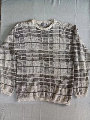 Chaqueta Suéter Lord & Taylor Para Hombre XL Manga Larga Parche Tejido a Cuadros Boho Algodón Foto 1 de 4