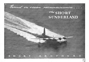 WW2 ADVERT for Short SUNDERLAND Flying Boat Aircraft (5) Original 1941 Print Ad - Foto 1 di 1