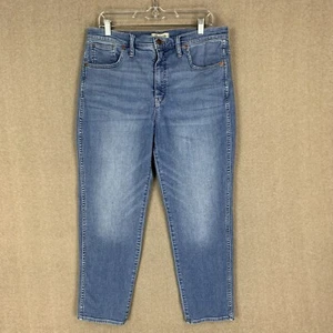Jeans dritti J Crew Stovepipe 31 x 26 blu denim vita alta crop caviglia preppy - Foto 1 di 10