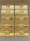 Lot of 10 - 5 Gram 100 Millls Gold Buffalo Bullion Bars .999 Fine