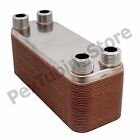 10-Plate 3x8 Water to Water Brazed Plate Heat Exchanger, 3/4" MPT, 316L St Steel
