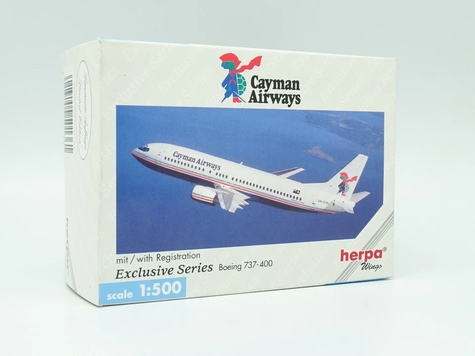 Herpa Aereo Airlines 1/500 - Boeing 737 400 Cayman Airways - Immagine 1 di 1