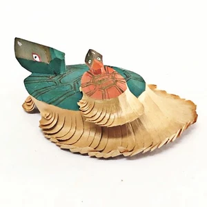 Wooden Tortoise Turtle Minogame Shell Hand Carved Craft Display Longevity Health - Picture 1 of 9