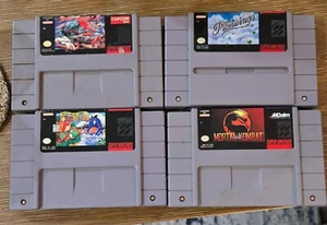 4 pk SNES games! Street Fighter II, Mortal Combat, Pilot wings, Yoshi's Island - Picture 1 of 1