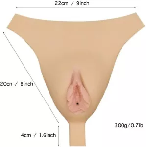 Silicone CONTROL PANTY GAFF T-back Camel Toe Thong Realistic Vagina Crossdresser - Picture 1 of 7