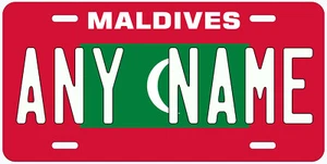 Bandera de Maldivas Cualquier Nombre Personalizado Novedad Coche Matrícula - Imagen 1 de 3
