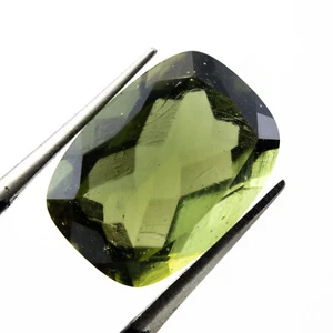 4.68ct MOLDAVITE tektite faceted loose gem RECTANGLE 13x9MM #CM254 - Picture 1 of 2
