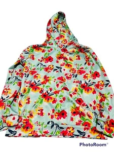 Funnycokid Girls Floral Hooded Shirt Hoodie Pullover SZ XL 14/16 Flowers - Picture 1 of 5