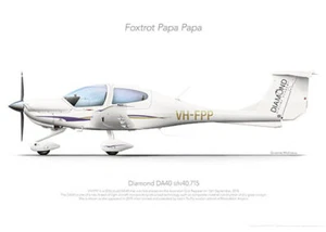 Diamond DA40 VH-FPP LTF 2019 - A3+ Profile Print - Bild 1 von 4
