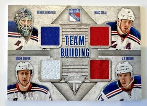 2013-14 Panini Titanium Team Building Lundqvist/Staal/Stepan/Miller Quad Jersey - Picture 1 of 2