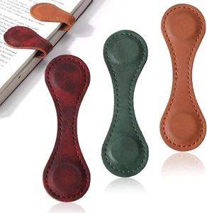 Magnetic Bookmarks 3 PCS Genuine Leather Bookmark Vintage Book Mark for Women - Picture 1 of 1