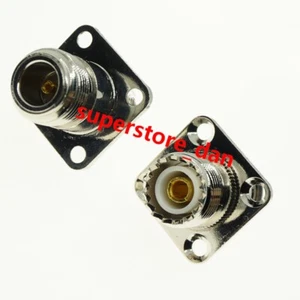 N Female to UHF SO-239 SO239 Female Jack Straight Flange Adapter RF Connector - Picture 1 of 6