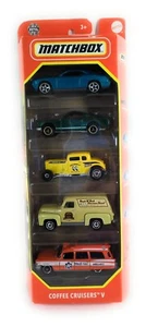 Matchbox Coffee Cruisers V Paquete de 5 Challenger Mustang Cupé Panel Van Ambulancia - Imagen 1 de 4
