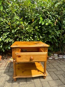 Pine Side Table with Drawer - Picture 1 of 7
