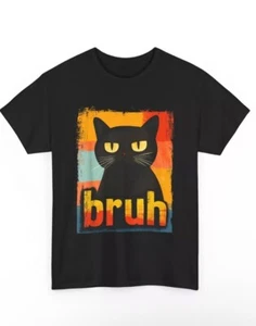 Funny Cat Bruh T-shirt Women’s Sz S Meme Graphic T-Shirt - Picture 1 of 4
