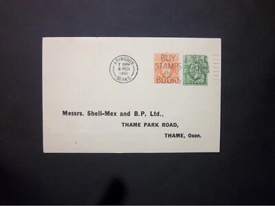 GB Papelería STO KGVI 11/2d + 1/2d compuesto 'Shell-Mex' postal usada H&B CS136 Foto 1 de 2