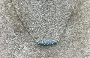 Sterling Silver, Blue Crystal Necklace - Picture 1 of 4