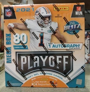 2021 Panini Playoff Football Factory Sealed Mega Box 80 Cards Free Ship - Picture 1 of 5