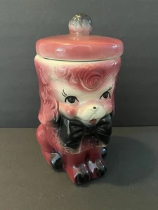 AMERIKANISCHE BISKUIT KEKSDOSE ROSA PUDEL SELTEN VINTAGE SCHÖN MCM - Bild 1 von 11