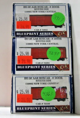 Lot of 3 HO Blueprint Series 50’ AAR Boxcar New York Central All Diff RD#S - Image 1 of 3