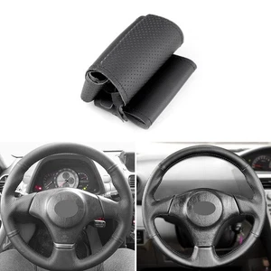 Black Steering Wheel Leather Cover For Toyota RAV4 1998 1999 2000 2001 2002 2003 - Picture 1 of 9