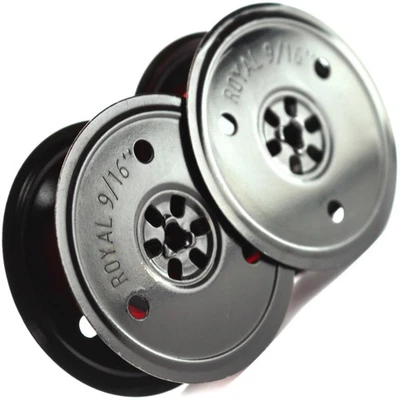 Royal Typewriter Twin Metal Spools with New Black & Red Ribbon - Image 1 of 4