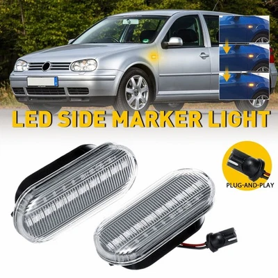 2x Luz de señalización LED delantera dinámica para guardabarros lateral para Volkswagen Golf EB 1999-04 MK4 Foto 1 de 4