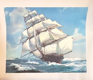 Clipper Ship by Kipp Soldwedel Maritime Artist  23" x 18" Unframed Print - Picture 1 of 3