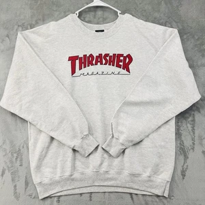 Vintage Thrasher Magazine Sweatshirt Men Medium Gray Skateboarding Crewneck Y2K - Picture 1 of 11