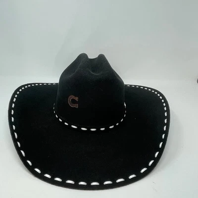 Charlie 1 Horse Bucksnort Black Cowboy Hat 6 3/4 - Image 1 of 4