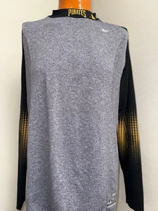 Nike Team MLB Pittsburgh Pirates DriFit Thermal Long Sleeve Shirt 2XL Authentic - Picture 1 of 12