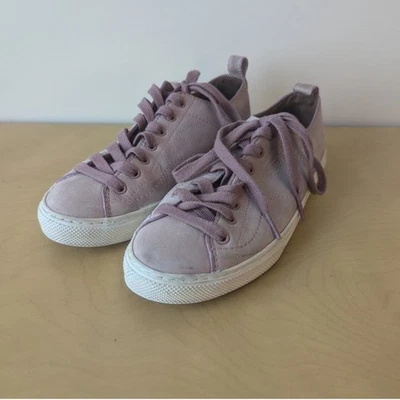 Coach Pink Lace Up Leather Low Top Sneaker Shoe Womens Sz 7.5 - Image 1 of 4