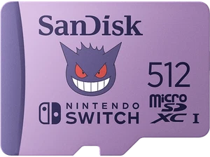 Tarjeta micro SDXC SanDisk, Pokemon Gengar,512 GB,Nintendo Switch 1,Lite,100MB/s - Imagen 1 de 4