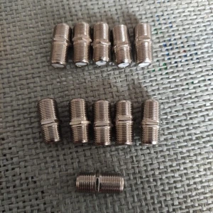 Doppelbuchse Kabel mit F-Stecker Anschluss SAT TV 11 Stück - Bild 1 von 4
