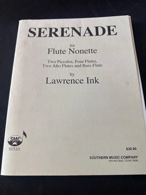 Serenade for Flute Nonette by Lawrence Ink SU520 SMC Music Book - Image 1 of 3