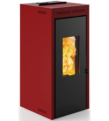 TERMOSTUFA A PELLET ERMETICA INVICTA "TERAMO PLUS" ROSSO 17,2 KW - Immagine 1 di 2
