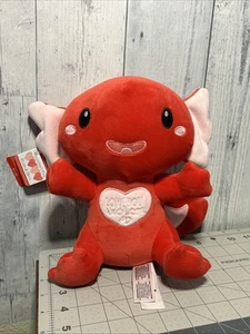 9" Plush Axolotl "I Love You" - New - Picture 1 of 7