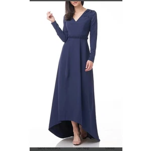 JS Collections Akala Dresses Navy Blue V-Neck High-Low Gown Dress 6 NWT - Picture 1 of 12